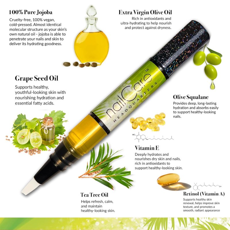 Simply Pure Cuticle Oil Pen - Nail Strengthener & Growth Serum with Jojoba | Coconut Lime Verbena Fragrance