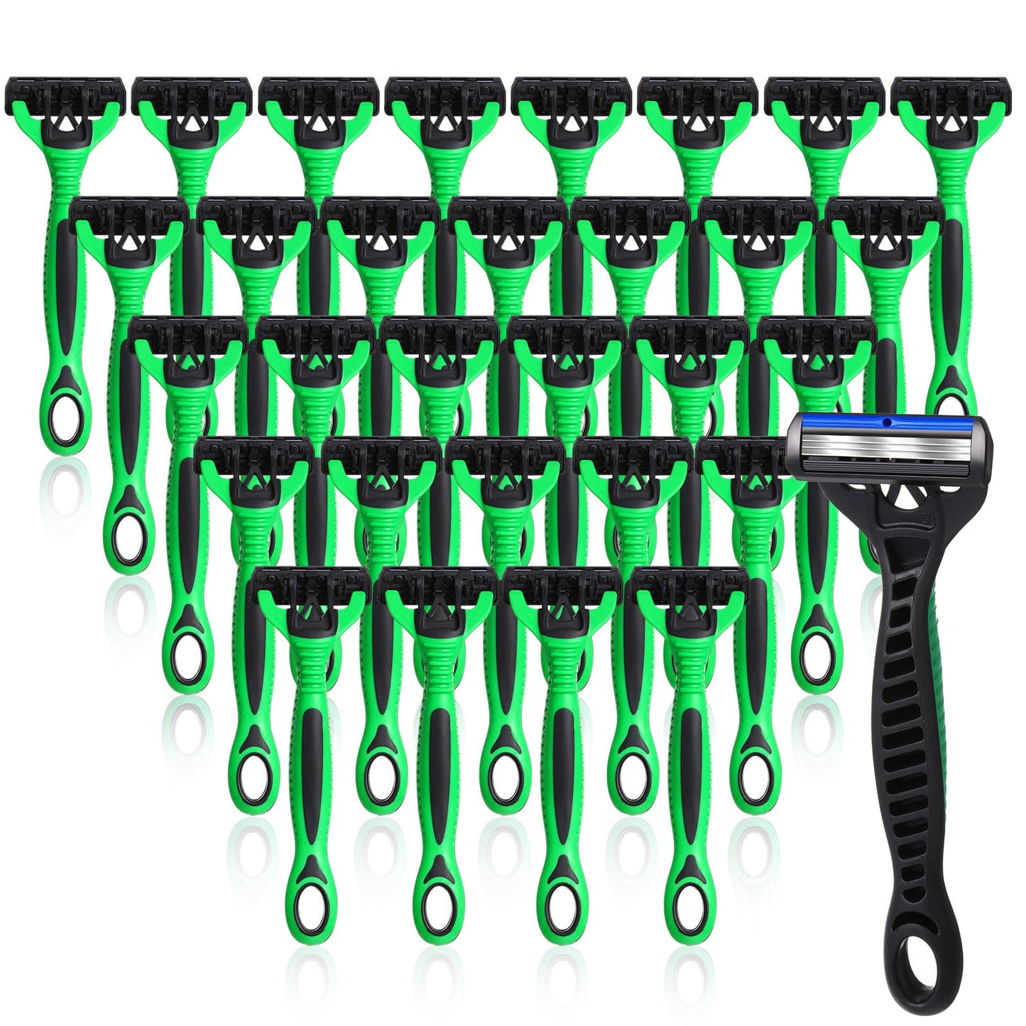Wovnet 36 Pcs Mens Disposable Razors Bulk 3 Blade Sensitive Head Shaving Razors for Men Travel Hotel Spa Christmas Party Gift