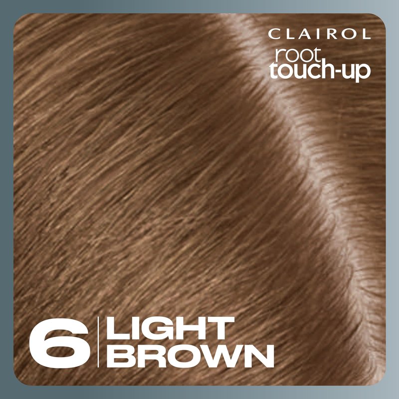 Clairol Root Touch-Up by Nice'n Easy Permanent Hair Dye, 6 Light Brown Hair Color| 100% Gray Coverage | Easy Brush Application | Matches Professional Salon Shades | Pack of 2