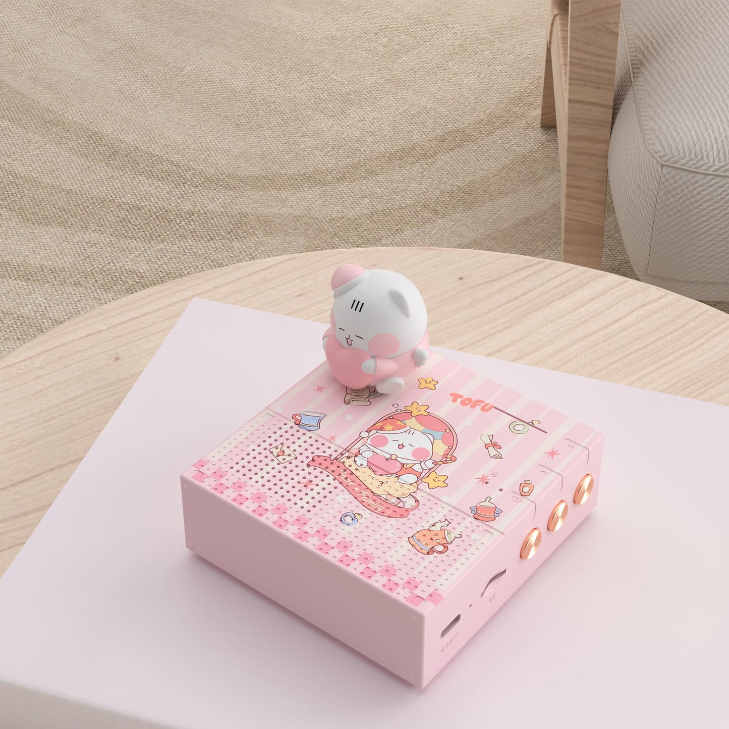 YLFASHION ICARER Wireless Small Speaker, Kawaii Animal Bluetooth Speaker with 20H Playtime & TF Card, Rotating Dancing Doll Music Box, Novelty Decor, Birthday Gifts for Kids Teen Girls