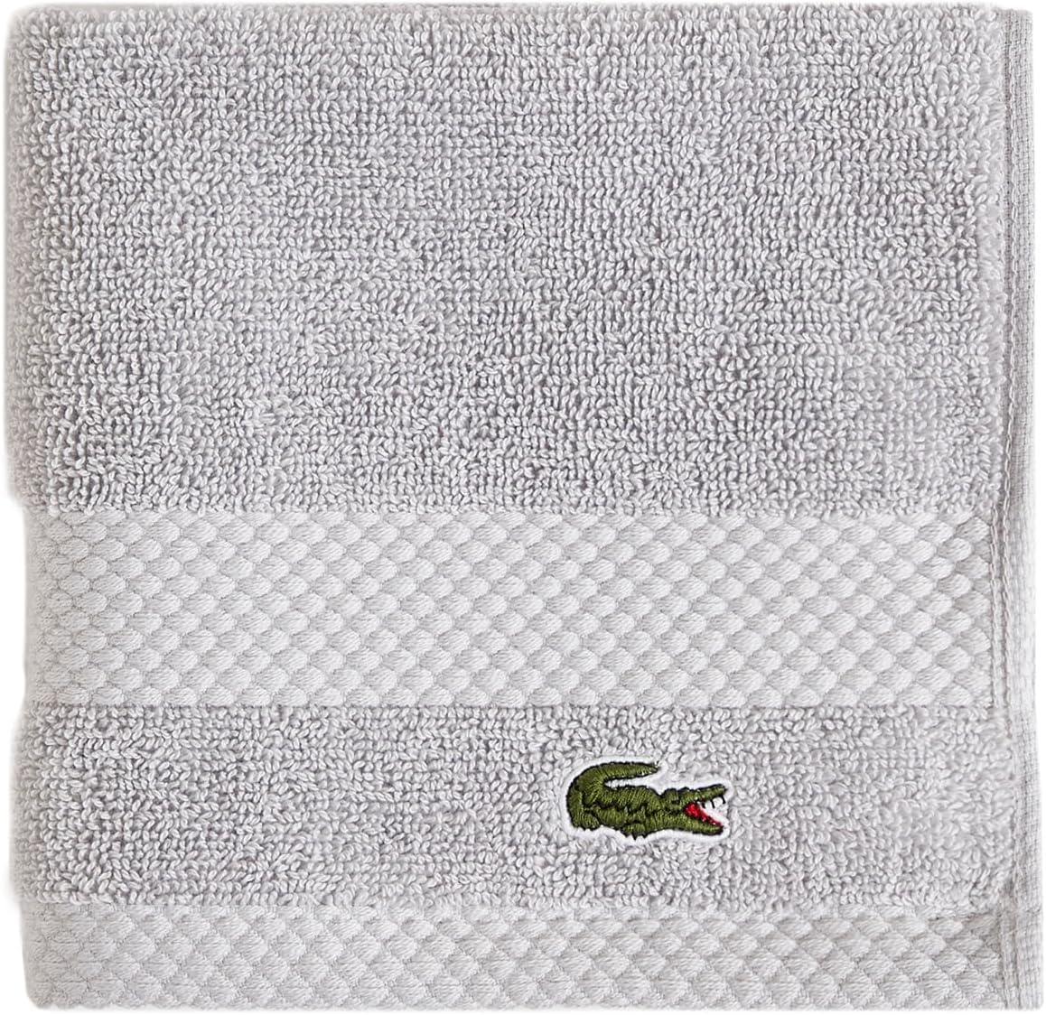 Lacoste Heritage 100% Supima Cotton Wash Cloth, Microchip, 13" x 13" – Highly Absorbent & Quick Drying, Premium Super Soft Bath Towel, Bathroom Essential, Gift for All Occasions, Machine Washable
