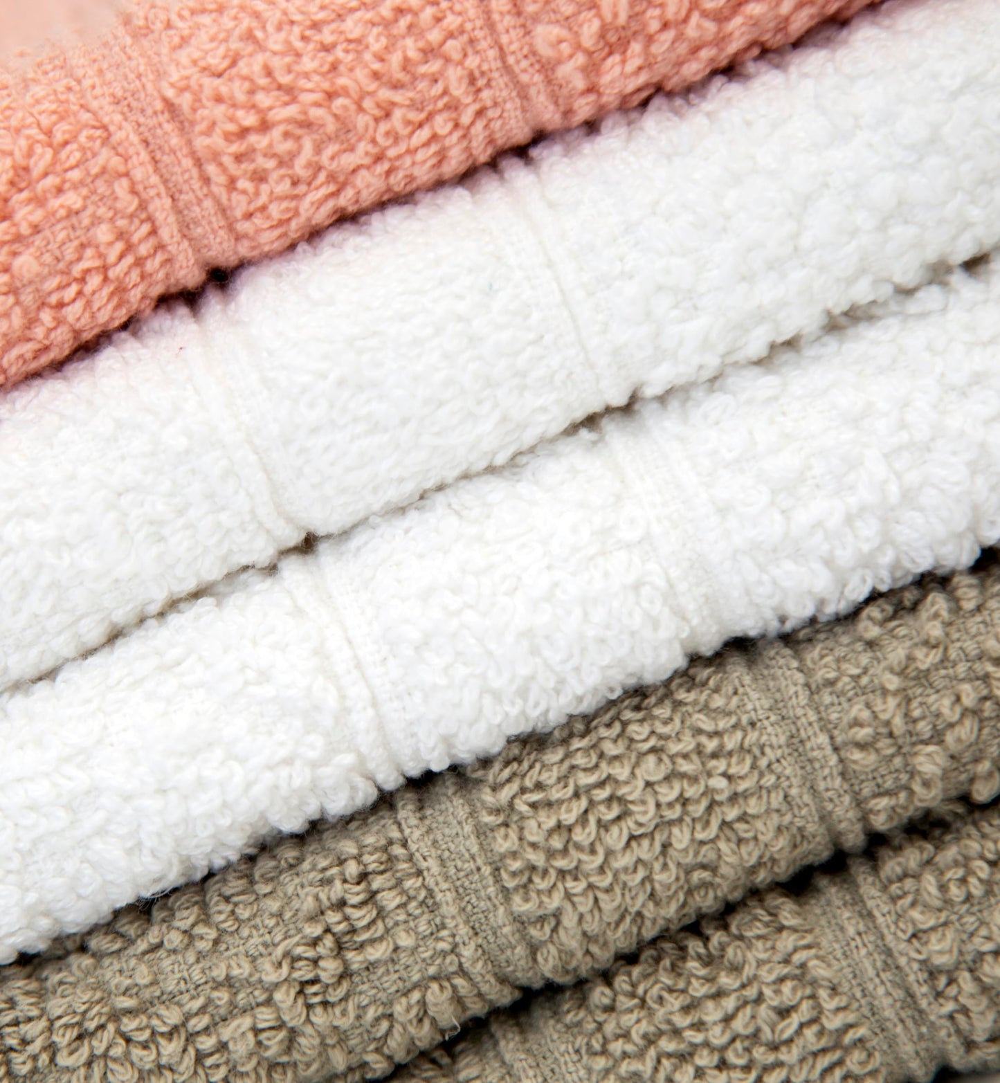 PH Pleasant Home Diamond Wash Cloths Set - 12 Pack (12” x 12”) – 509 GSM - 100% Ring Spun Cotton Wash Cloth - Super Soft and Highly Absorbent Face Towels (Blush, White & Tan)