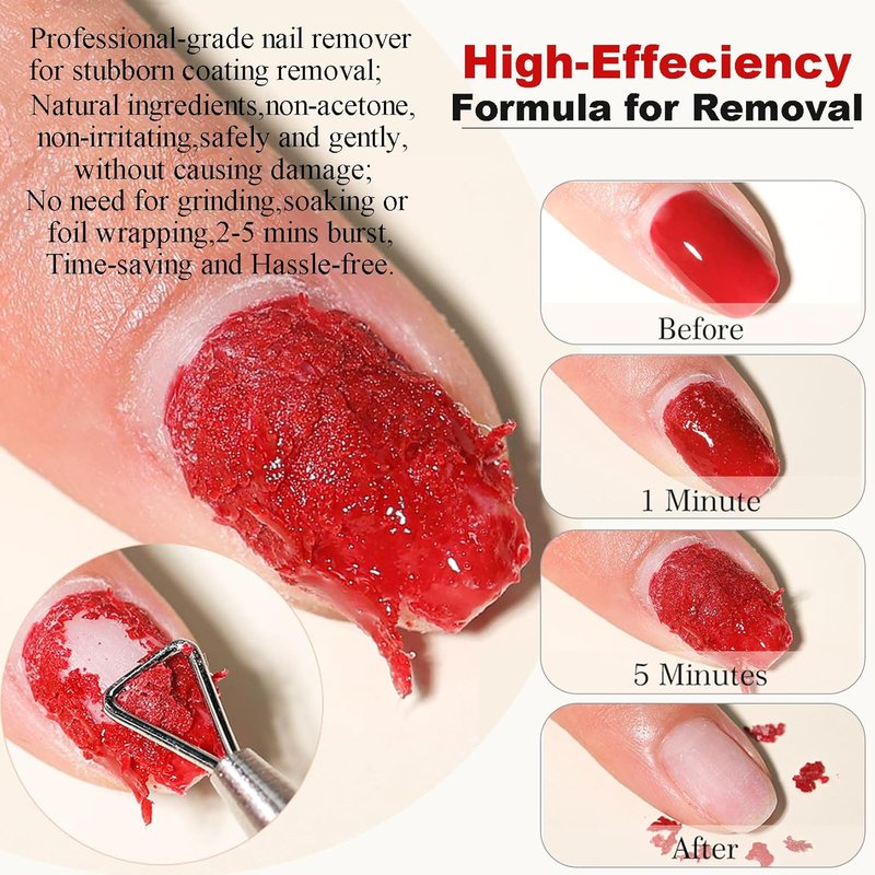 Gel Nail Polish Remover - Fast No Soak Formula | Professional Kit for Quick 2-5 Minute Removal