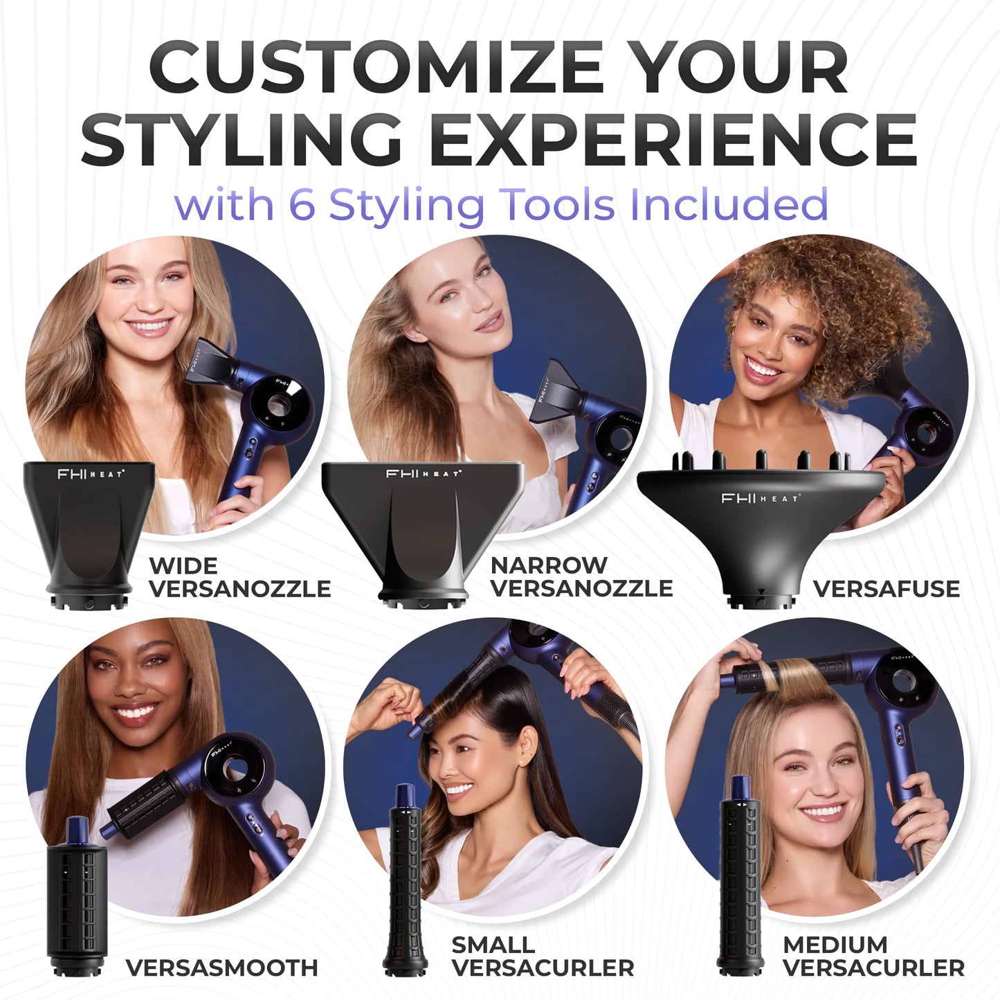 The VersaSphere Pro Air 6-in-1 Multi-Styler Professional Hair Dryer with Diffuser