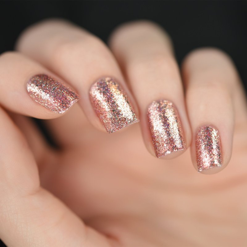 ILNP Juliette - Rose Gold Holographic Nail Polish, Mirror Shine Glitter, Long Lasting, Quick Dry, Chip Resistant, Non-Toxic, Vegan