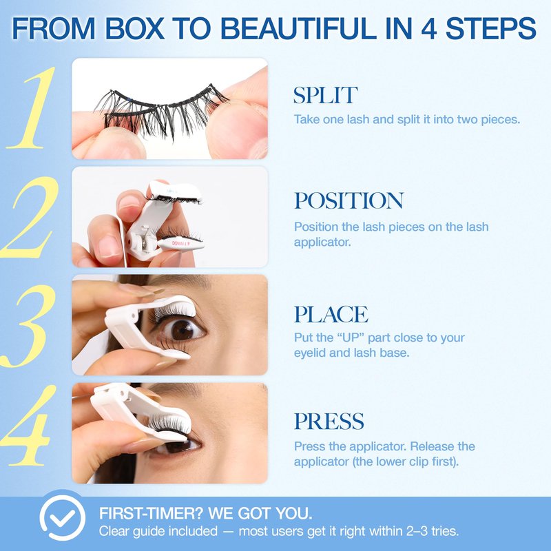 LASHVIEW Magnetic Eyelashes with Applicator Upgrade Soft Magnetic Eyelashes Natural Look Reusable No Glue or Eyeliner Needed Easy to Wear and Remove (RC25)