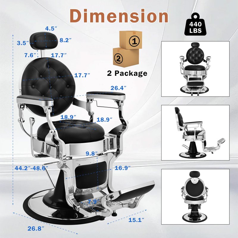 ROWIEP Barber Chair Salon Chairs for Hair Stylist, Heavy Duty Hydraulic Barber Chairs for Barbershop Home,360° Swivel Reclining Hairdresser Chair for Beauty Salon Spa Shampoo Styling
