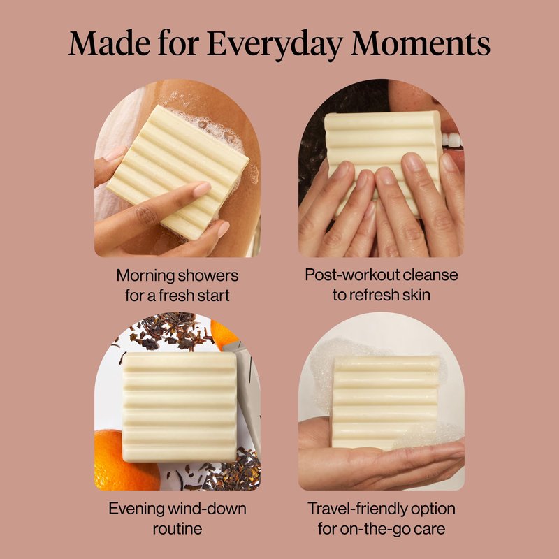 Rice Water Protein Restoring Face & Body Wash Bar Soap – Hydrating Face Wash & Body Wash, Skin Care Cleanser with Niacinamide & Oat Peptides, Gentle Moisturizing for Dry & Sensitive Skin - 4 oz