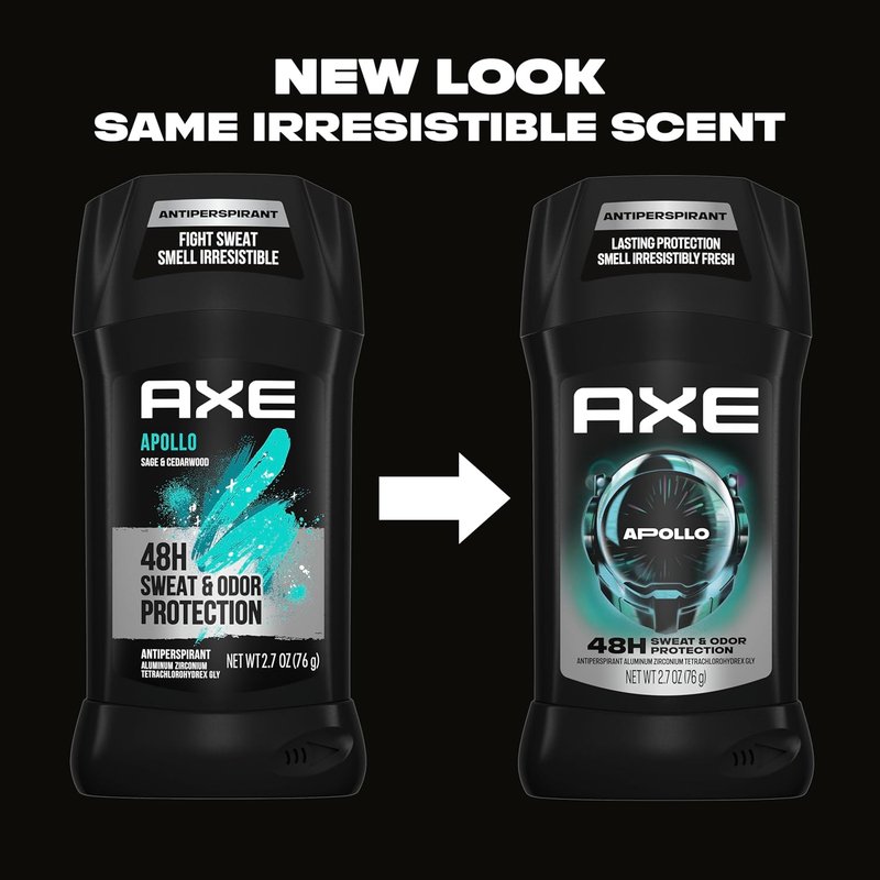 Axe Antiperspirant Deodorant Stick - Apollo 48-Hour Sweat & Odor Protection | Sage & Cedarwood, 2.7 oz