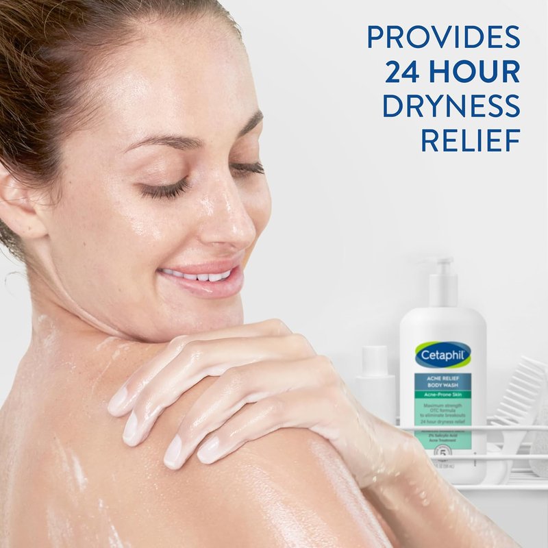 Cetaphil Body Wash - Acne Relief with 2% Salicylic Acid | Gently Exfoliates & Hydrates, 20 oz
