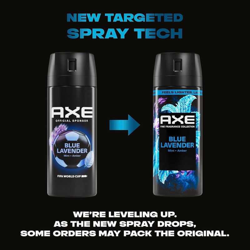 AXE Fine Fragrance Collection Body Spray Blue Lavender 72 Hour Freshness Aluminum Free 2.9 oz