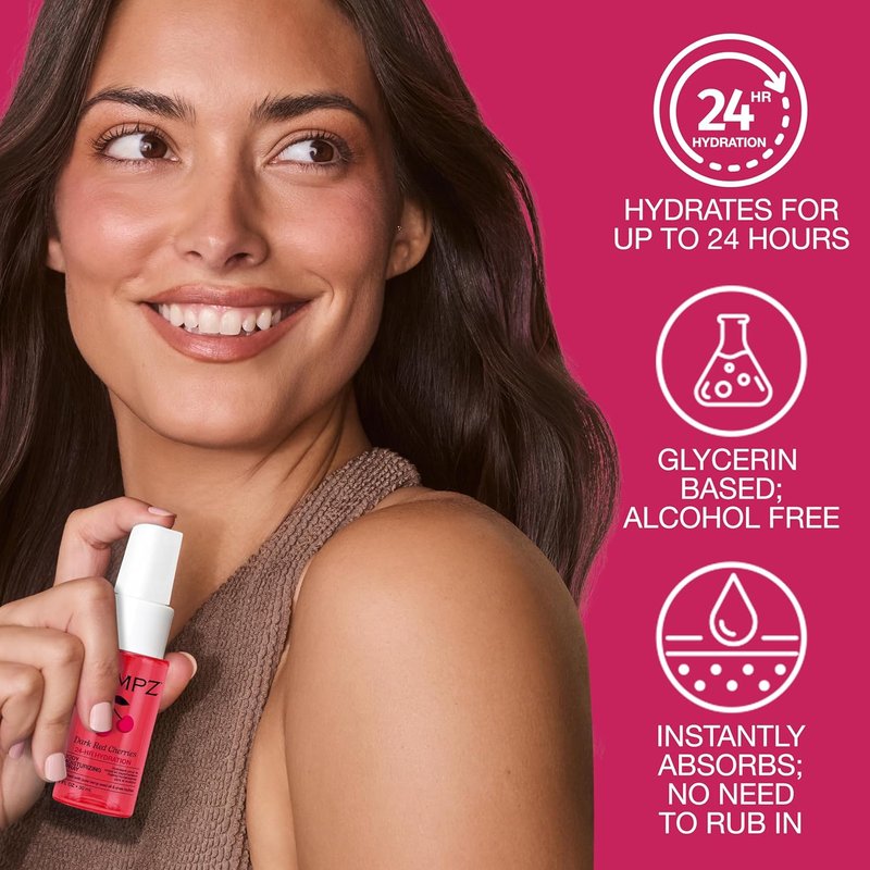 Hempz Cherry Hydrating Mist Spray - Lightweight Moisturizer with Dark Red Cherry Fragrance | Travel Size 1 fl. oz.