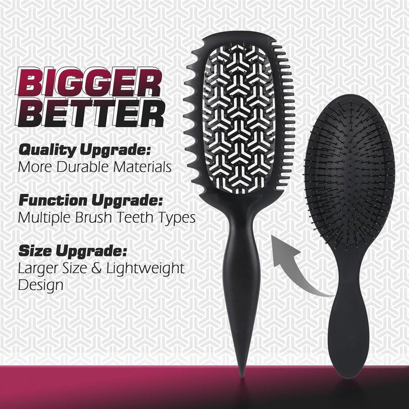 Curl Defining Vented Hair Brush - Effortless Detangling & Shaping | For All Hair Types, Reduces Frizz