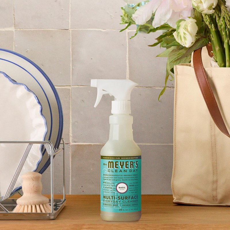 Mrs. Meyer's Clean Day All-Purpose Cleaner Spray - Basil Scent | 16 Fl. Oz for Effective Cleaning