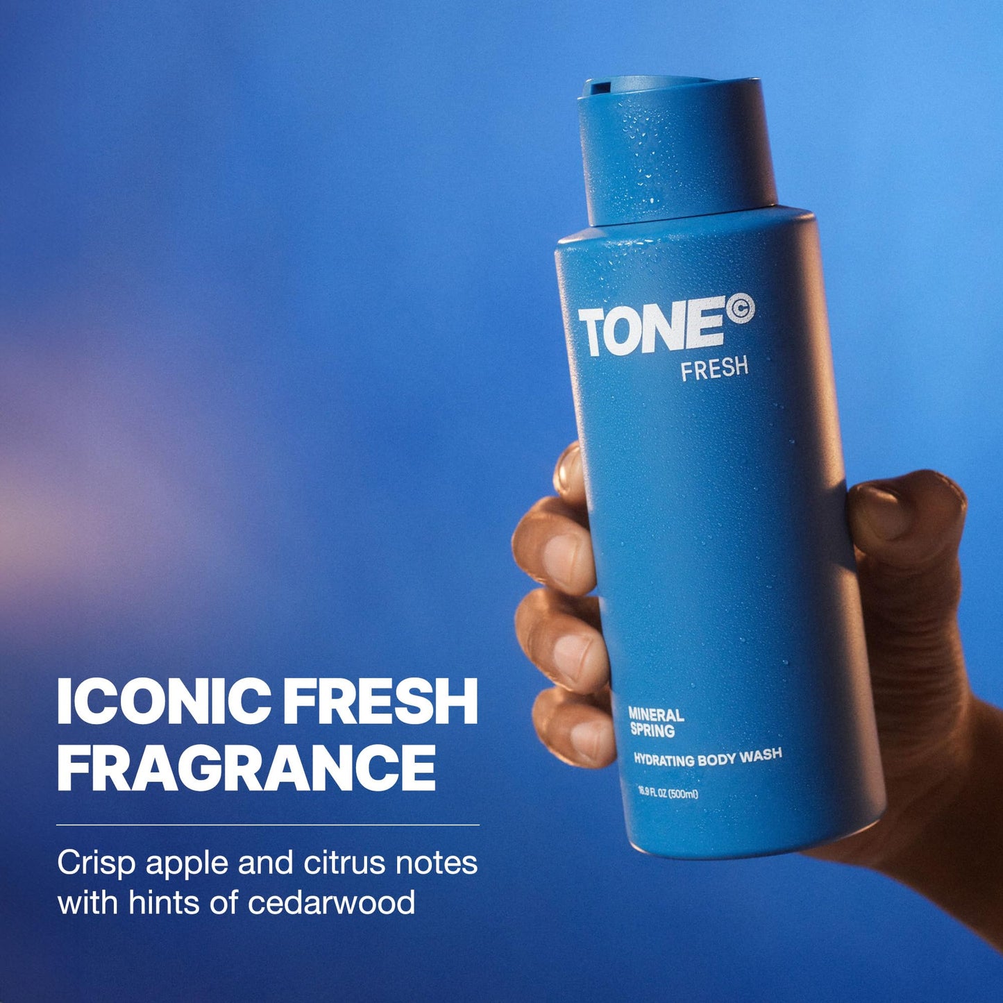 TONE Hydrating Body Wash for Men & Women, Fresh, Coconut-derived Cleansers Leaves Skin Clean, Moisturized & Refreshed, Long-lasting Iconic Scent, All Skin Types, Dermatologist-Tested, 16.9 oz