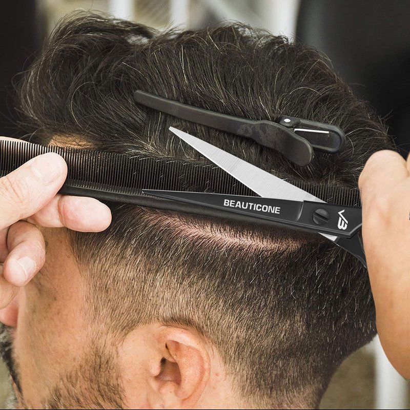 Hair Cutting Scissors - Professional Barber-Grade 6.5" Shears with Serrated & Razor Edge | Ultra Lightweight, Matte Finish
