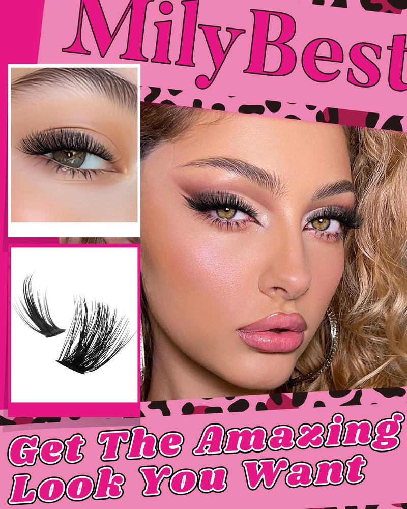 Cove Lash Clusters Kit Eyelash Clusters with Bottom Lashes 10-18mm Manga Fairy Individual Lashes Wispy Fluffy Cluster Eyelash Extensions Bond & Seal Spiky D Curl Lash Extension Kit by MilyBest