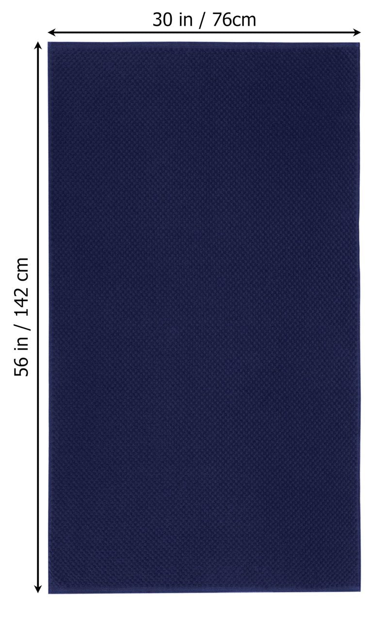 COTTON CRAFT Waffle Bath Towel - Set of 4 Luxurious Euro Spa Waffle Weave Towels - 100% Ringspun Cotton - Super Absorbent Quick Dry Bath Shower Towels - Oversized 30 inches x 56 inches - Navy