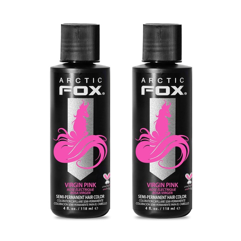 Arctic Fox Semi-Permanent Hair Dye - Vegan Hot Pink Color, Ammonia-Free Conditioning Formula | 4 fl oz (Pack of 2)