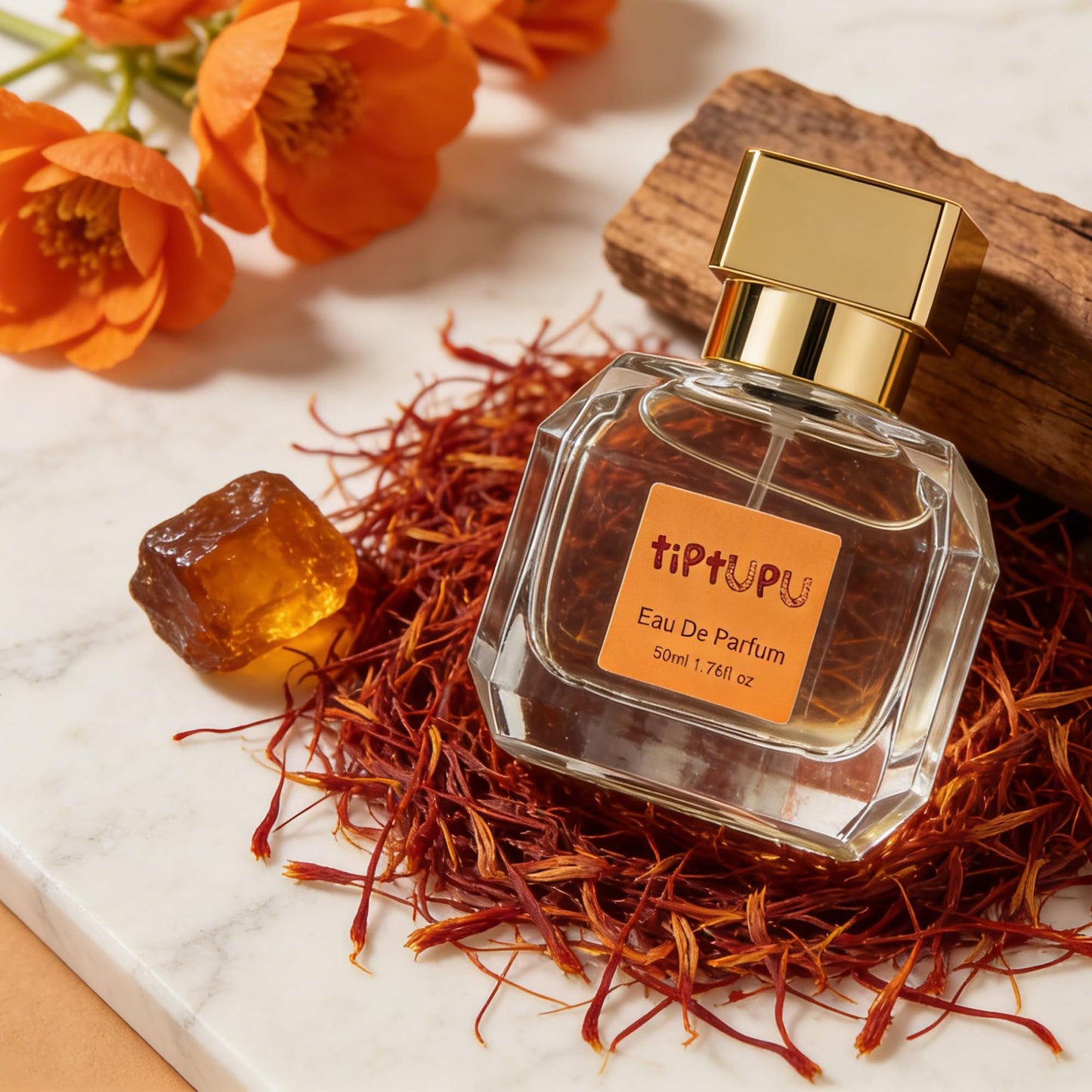 tiptupu - Saffron Amberwood 1.76 Fl Oz (50ml) - Eau de Parfum - Inspired by B.accarat R.ouge 540 - Floral Woody Fragrance - Long Lasting Perfume for Women