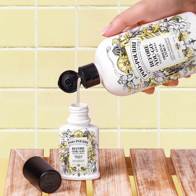 Poo-Pourri Before-You-Go Pocket Toilet Spray, Travel Essentials, Beach Bum, 1 Fl Oz, Up to 50 Uses, On-The-Go Bathroom Odor Deodorizer with Essential Oils, TSA Approved Size, Coconut Orchid Scent