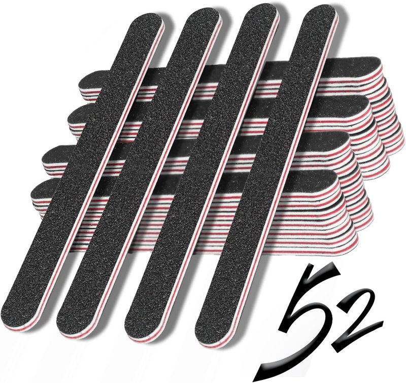 Nail Buffer Set - 52 Double-Sided 100/180 Grit Files for Home & Salon Use | RedFlow