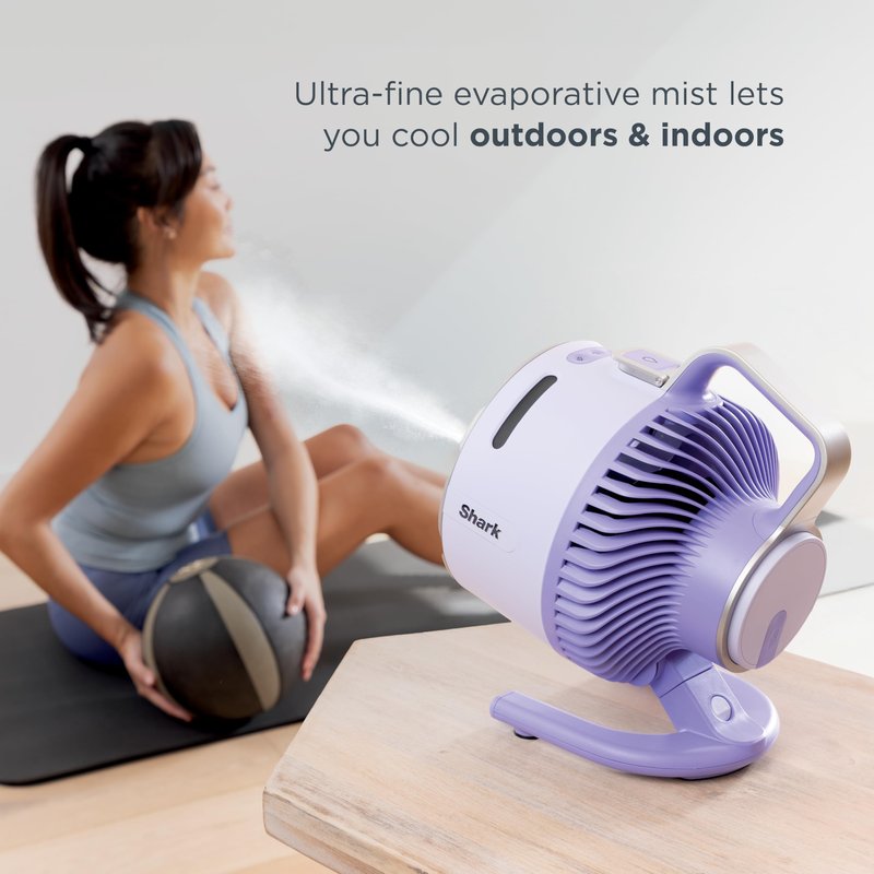 Shark FlexBreeze HydroGo Fan—Ultra-powerful portable fan with indoor + outdoor mist. Corded & cordless, 5 speeds, evaporative misting, Grey, FA052