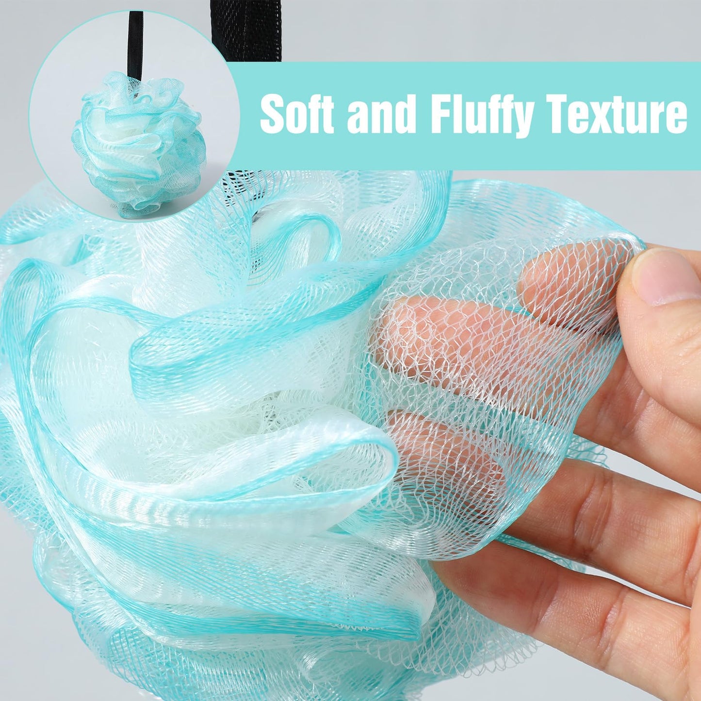 48pcs Bath Sponges for Shower Loofah Sponge Loofahs Bulk Exfoliating Body Scrubber Travel Soft Mesh Pouf for Body Wash for Men Women Washing Bathing Accessories