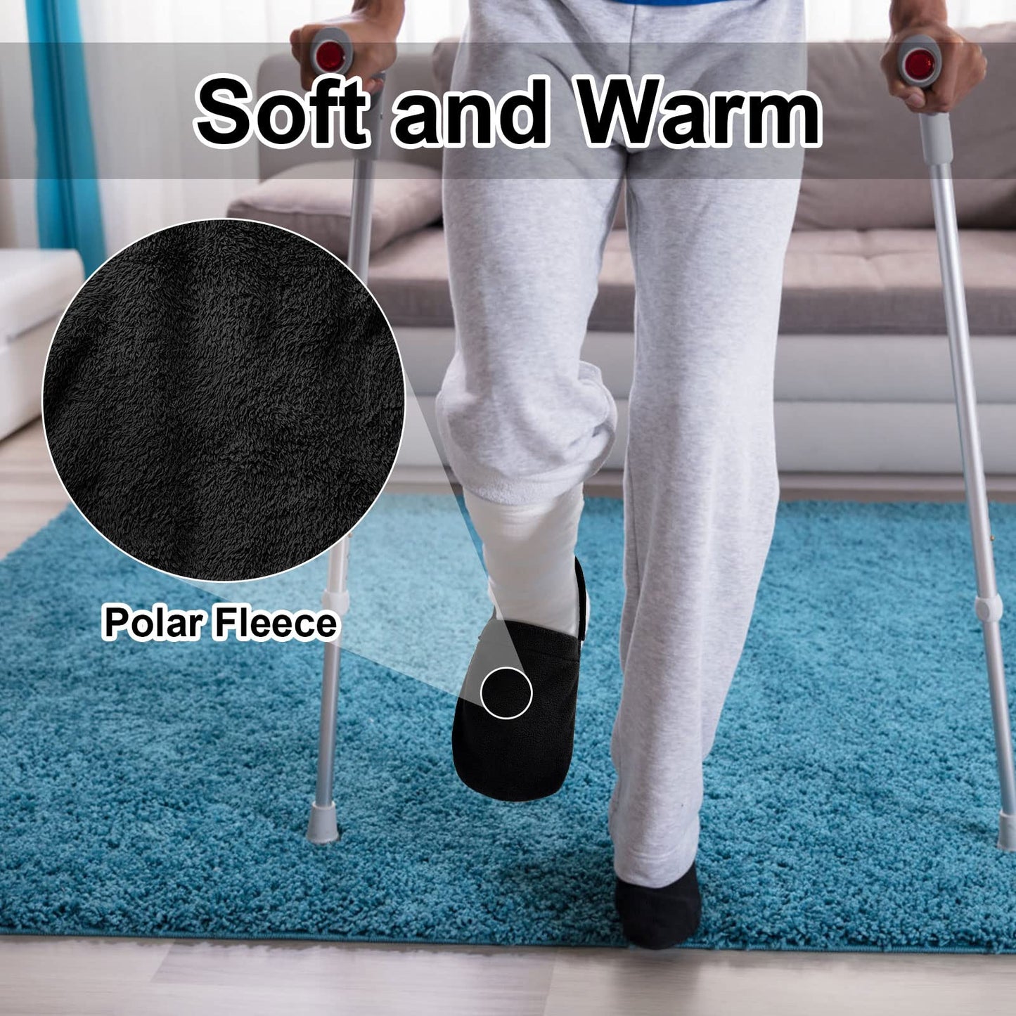 APDTEK 2 PCS Protective Cast Sock Toe Covers for Foot, Soft Warm Cast Socks Over Cast for Men Women Adults, Adjustable Non-slip Cast Toe Covers Fit for Most Casted Foot