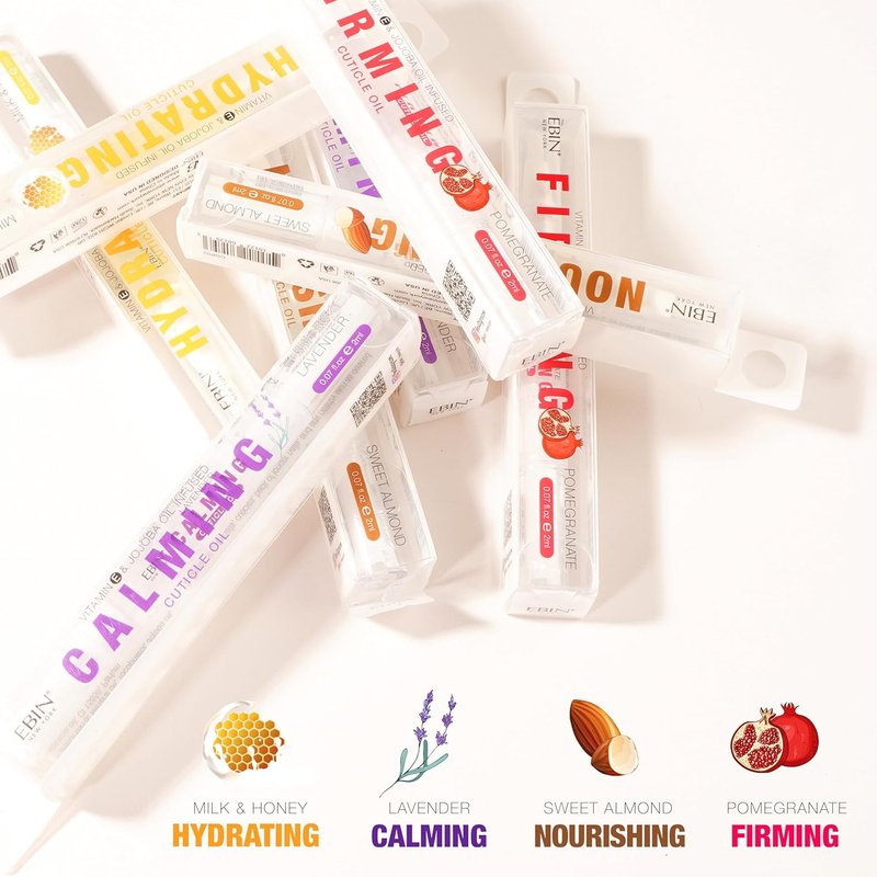 EBIN NEW YORK Cuticle Oil Pen - Hydrating Milk & Honey Infusion with Jojoba Oil & Vitamin E | Travel Size