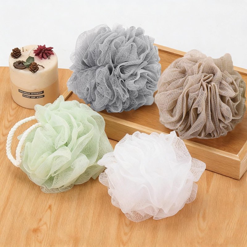 8 Small Mesh Pouf Bath Sponge - Mesh Loofah Body Exfoliating Shower Ball Shower Sponge