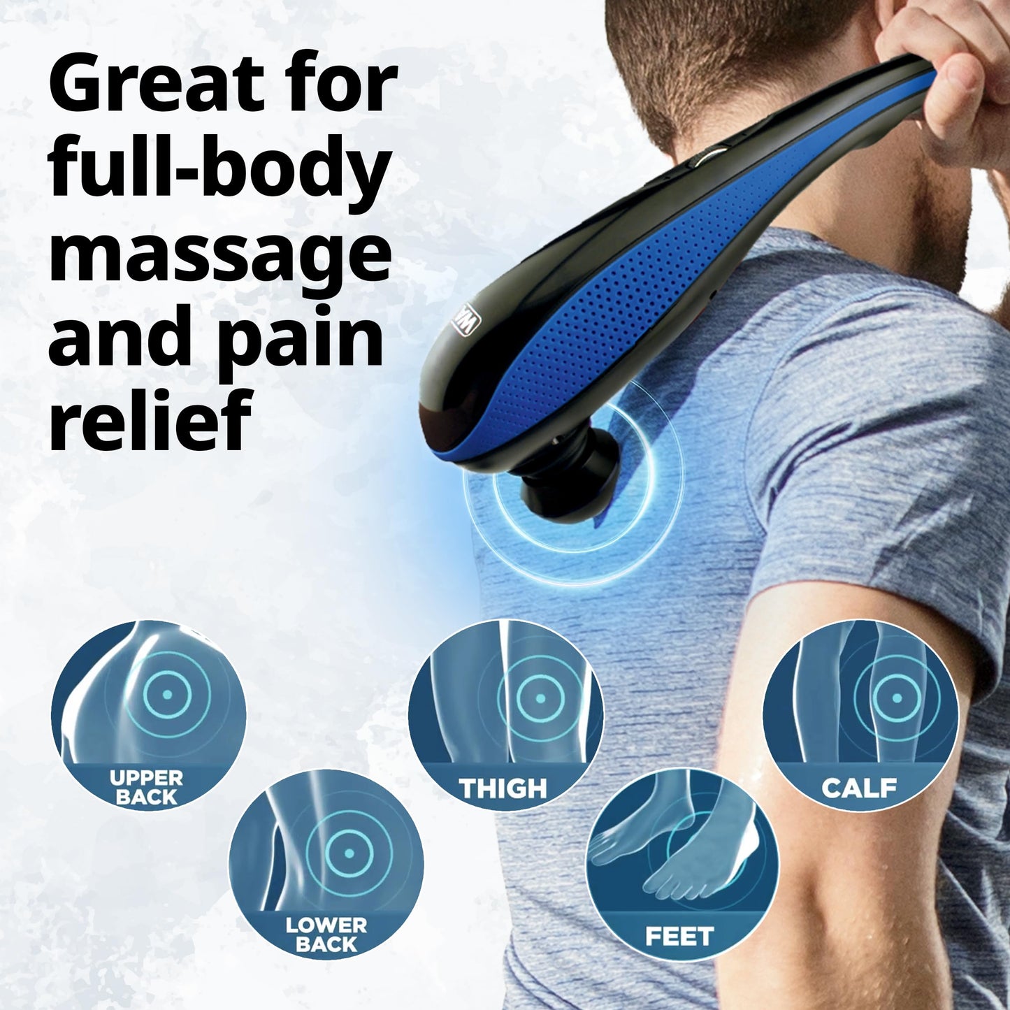 Wahl Lithium-Ion Deep Tissue Percussion Handheld Massager for Muscles, Back, Neck, Shoulder Pain Relief, Cordless, Adjustable Intensity, Long Battery Life, FSA Eligible, Model 4232