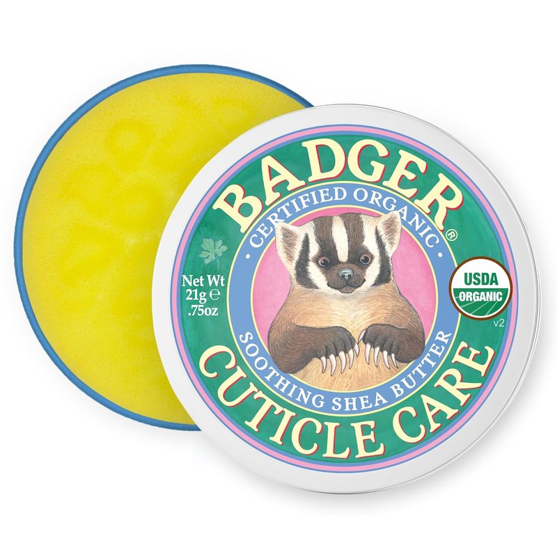 Badger Cuticle Cream - Deep Hydration for Dry, Cracked Cuticles | 100% Organic Shea Butter Balm, 0.75oz