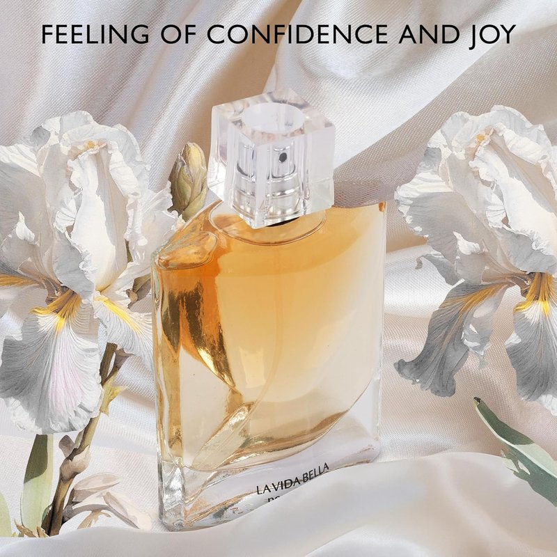La Vida Bella Eau De Parfum for Women 3.4 Fl Oz- Floral Fruity Fragrance - Rich & Elegant Aroma - Scents of Iris, jasmine & Orange Blossom - Warm & Powdery Base of Almond - 100ml Bottle for Daily Wear