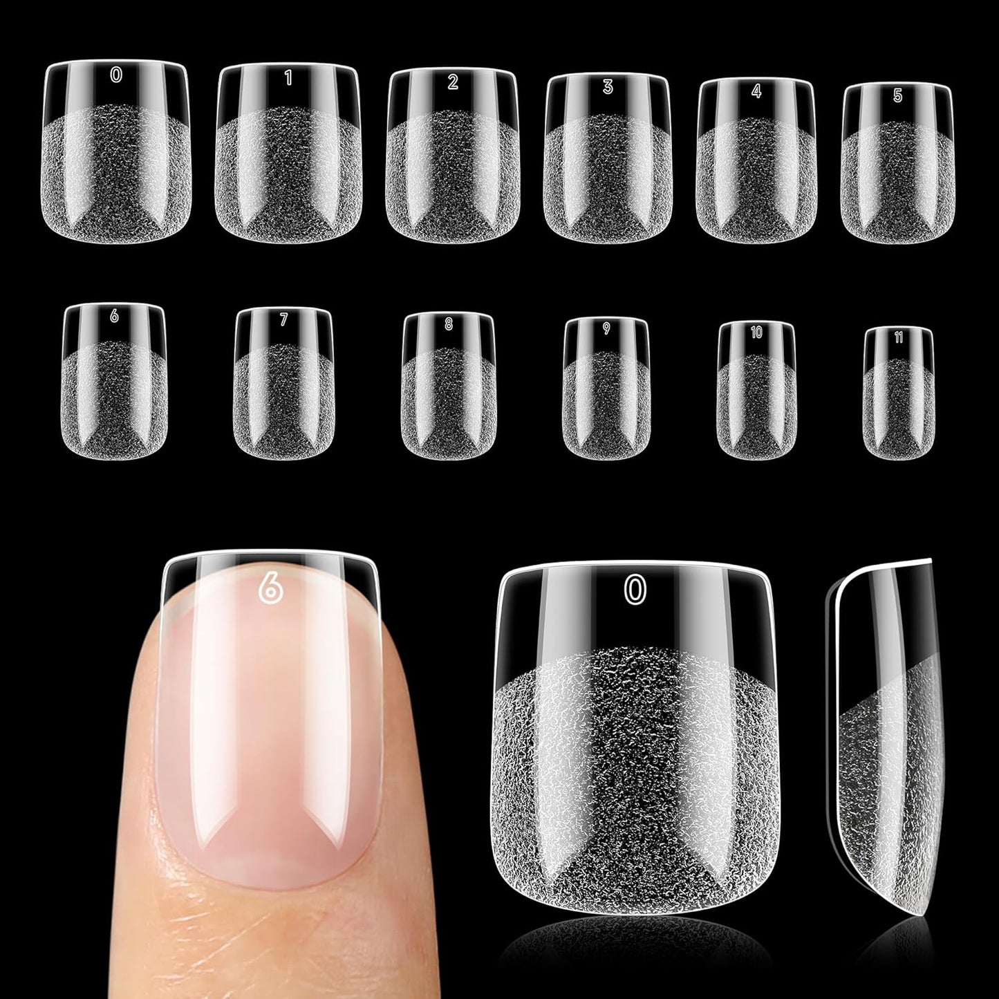 UNA GELLA Square Nail Tips - Pre-Etched Matte Extra Short Soft Gel Full Cover | 120pcs for DIY Salon Use