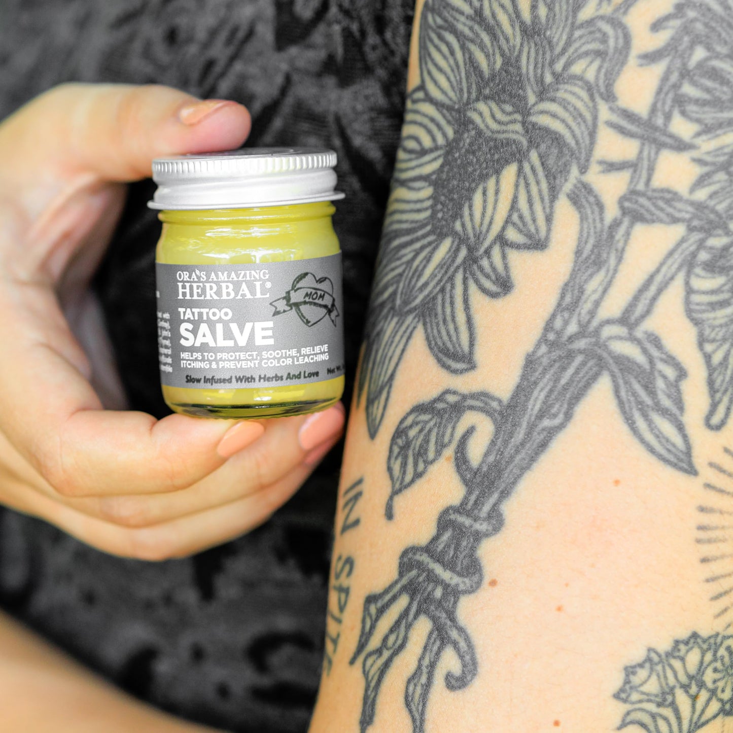 Ora's Amazing Herbal Tattoo Salve, Apothecary-Grade Tattoo Aftercare Balm, Natural Tattoo Ointment for Healed Tattoos, Itch Relief Cream, Skin Soothing, Calming, Deep Moisture & Ink Color Protection
