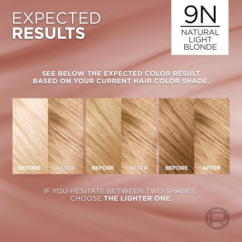 L'Oreal Paris Hair Color - Excellence Universal Nudes, Ammonia-Free Gray Coverage, 9N Natural Light Blonde, 1 Kit