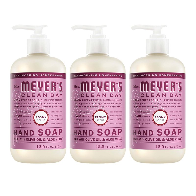 Mrs. Meyer's Clean Day Hand Soap - Peony Scent, 12.5 Fl Oz Bottle | 3 Pack