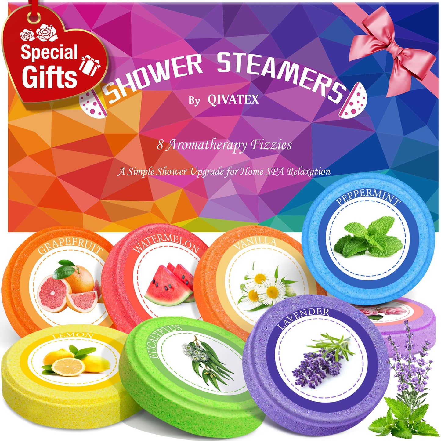 Qivatex Shower Steamers Aromatherapy, Birthday Gifts for Women, Teen Girls