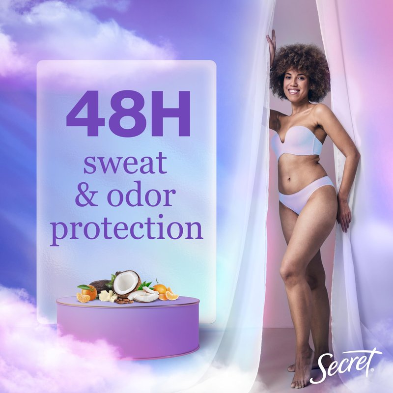 Secret Dry Spray Antiperspirant Deodorant for Women, 48hr Weightless Sweat & Odor Protection, Gentle on Skin, Cocoa Butter Scent, 4.1 oz