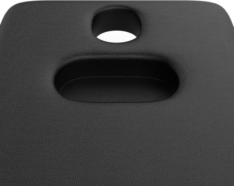 Metal Frame Wide Stationary Massage Table - Heavy Duty PU Leather Spa Treatment Bed | 31.5'' Wide, 75'' Long, Black