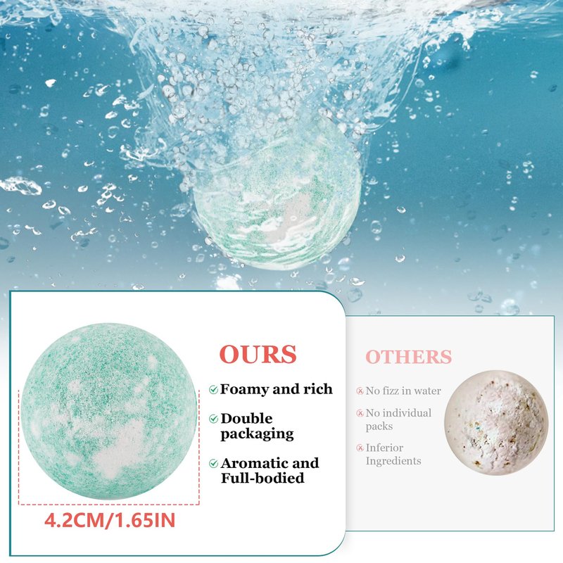 Bath Bombs for Women Gift Set, 50 Pcs Natural Organic Bubble Bathbombs with 10 Rich Scents, Handmade Bubble Bath & Fizzy, for Bubble Bath Spa, Christmas, Birthday, Valentine's, Present Giving