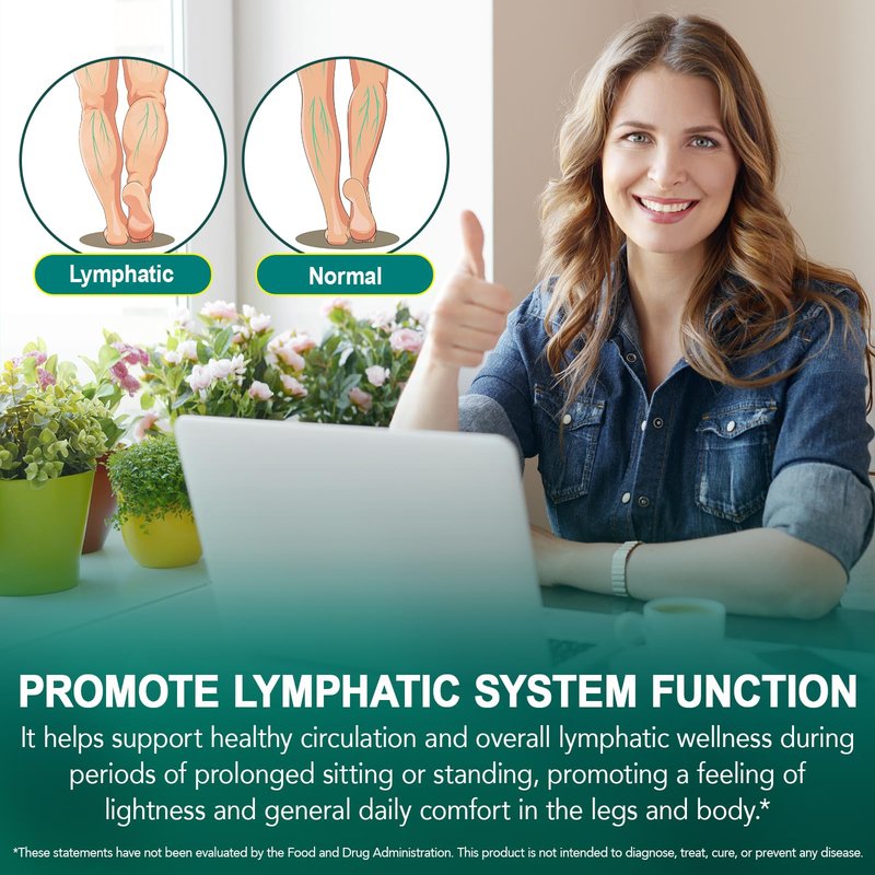 Lymphatic Drainage Supplements-Echinacea, Dandelion, Burdock Root|21-In-1 Botanical Complex for Lymph System, Balance, Cleanse, Overall Vitality, Less Bloating|Safe & Clean Formula|240 Softgels