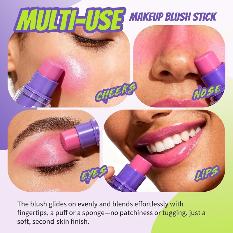 Glam Code Cream Blush - Multi-Use Hydrating Makeup Stick for Cheeks, Lips & Eyes | Vegan & Cruelty-Free - #04