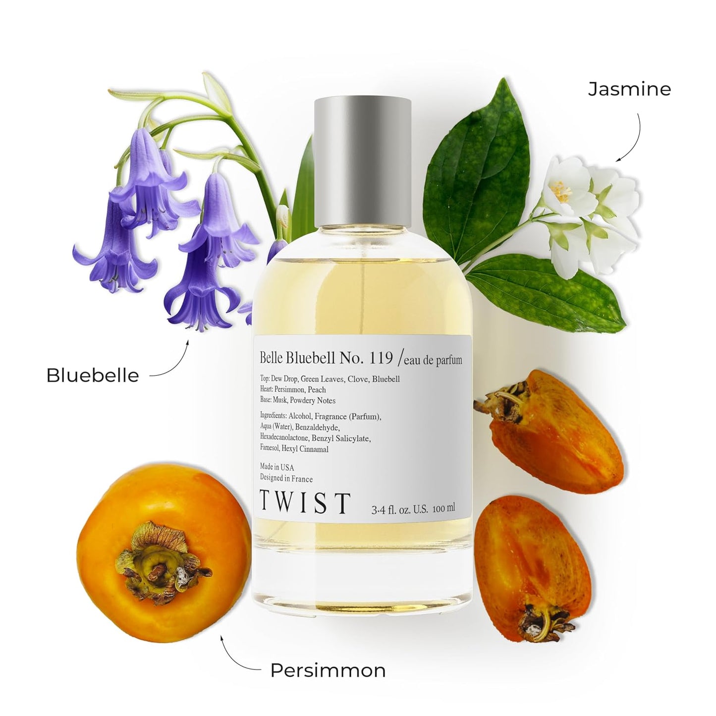 Twist Belle Bluebell No. 119 - Long-Lasting Women's Perfume Inspired by J. M. Wild Bluebell | 100 ml Spray