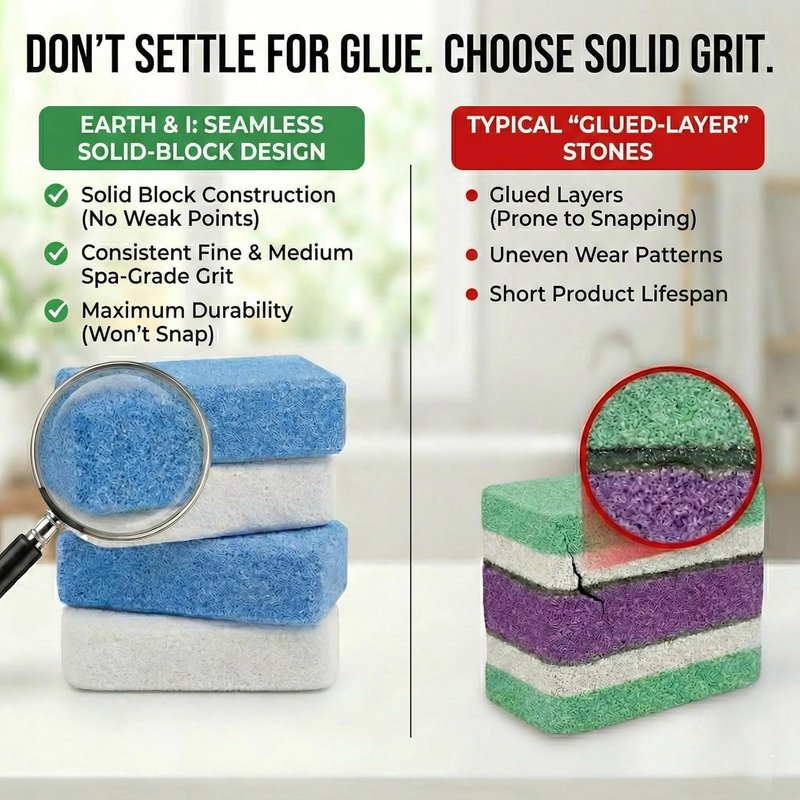 Pumice Stone for Feet - 2-Pack Coarse & Fine Dual-Grit Callus Remover | Heel Exfoliator for Baby-Soft Skin
