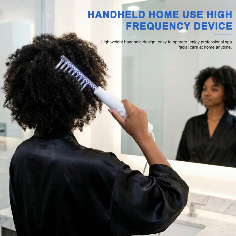 Elitzia ETSC640B Hi Frequency Facial Care Tool Skin Toning Device with 7 Electrode Tubes Blue