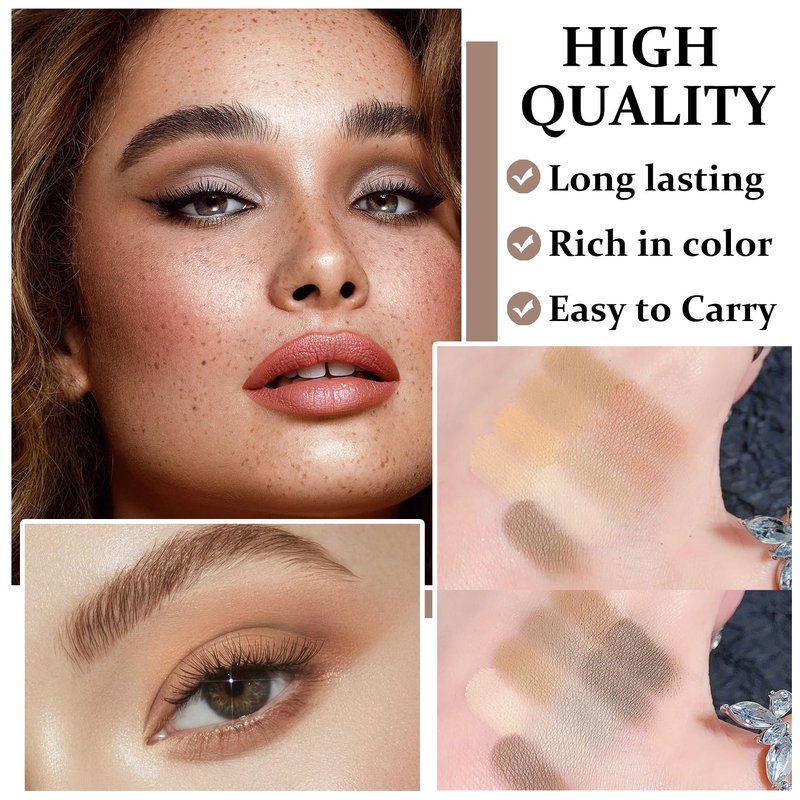 IONSGAKO 9 Color Matte Naked Eyeshadow Palette - Natural Nude, Smoky Brown, Taupe Ultra-Blendable Highly Pigmented Eye Shadows with Brush - 04 Milk Tea