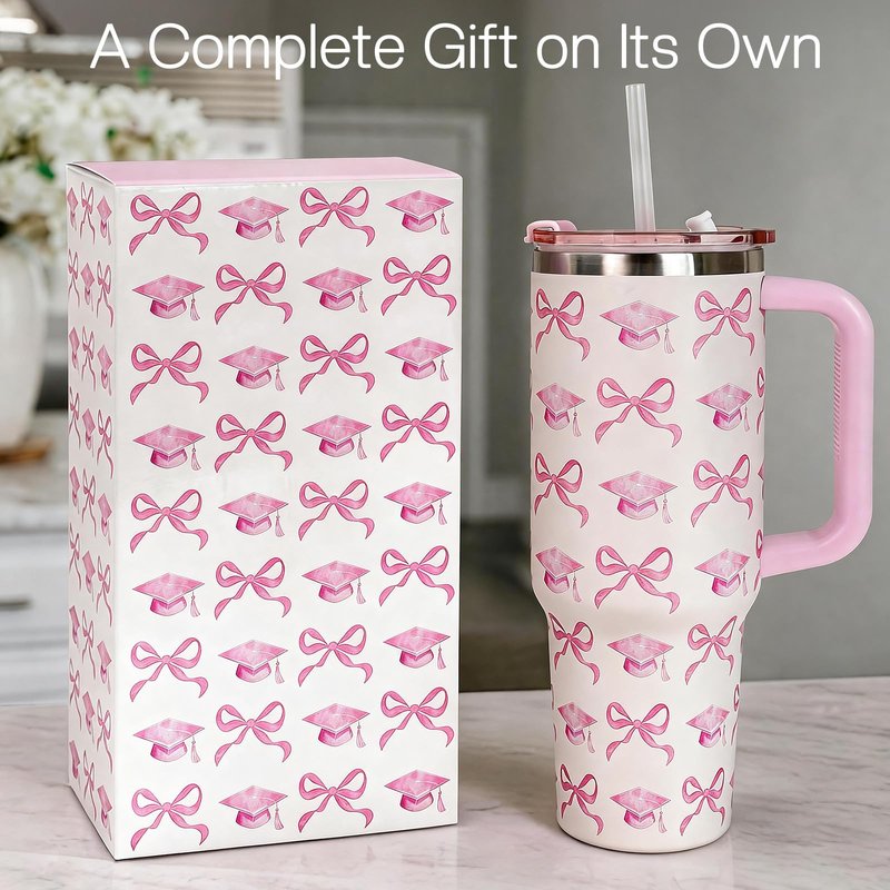 ORIENTAL CHERRY Graduation Gifts - 40oz Tumbler Bouquet Gift Kit - Class of 2026 Gift Ideas for Her Women Girls Funny Congrats Grad Gifts for 6th 8th Middle High School College