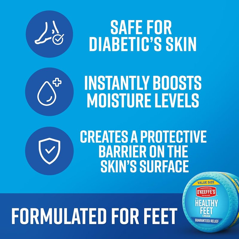 O'Keeffe's Foot Cream - Guaranteed Relief for Extremely Cracked, Dry Feet - 6.4 oz Jar (2 Pack)